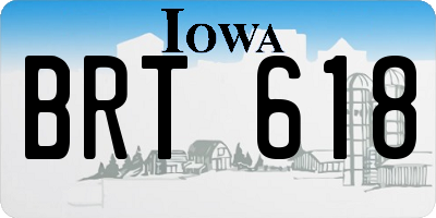 IA license plate BRT618