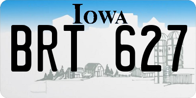 IA license plate BRT627