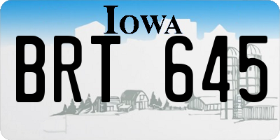 IA license plate BRT645