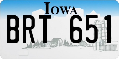IA license plate BRT651