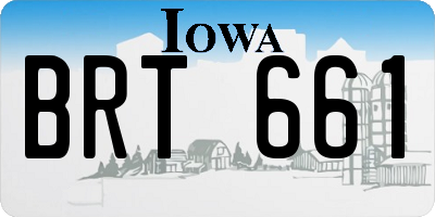 IA license plate BRT661