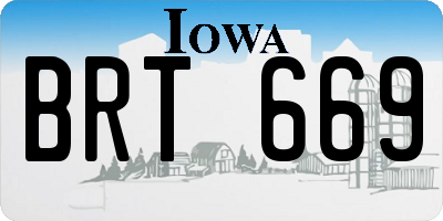 IA license plate BRT669