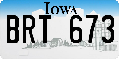 IA license plate BRT673