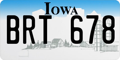 IA license plate BRT678