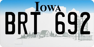 IA license plate BRT692