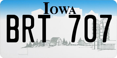 IA license plate BRT707