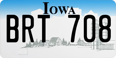 IA license plate BRT708