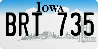 IA license plate BRT735