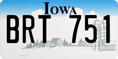 IA license plate BRT751
