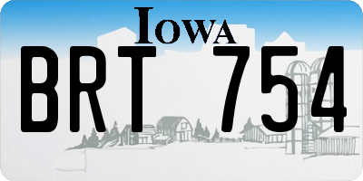 IA license plate BRT754