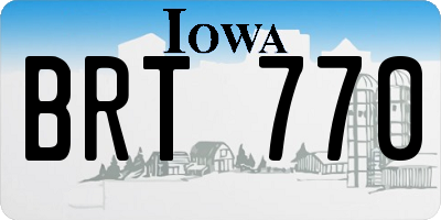 IA license plate BRT770