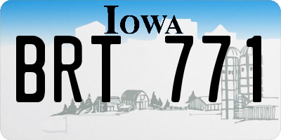 IA license plate BRT771