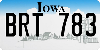 IA license plate BRT783