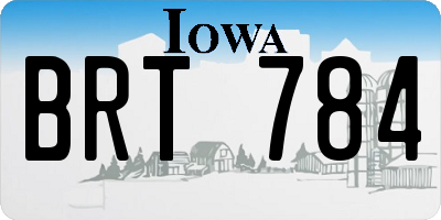 IA license plate BRT784