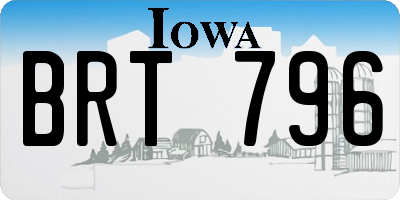 IA license plate BRT796