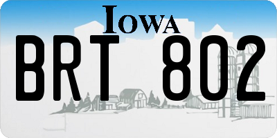 IA license plate BRT802