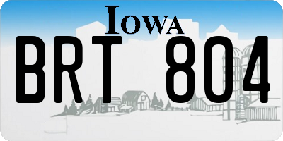 IA license plate BRT804