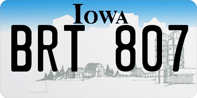 IA license plate BRT807