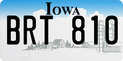 IA license plate BRT810