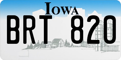 IA license plate BRT820