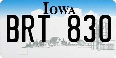 IA license plate BRT830