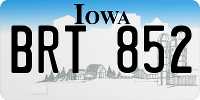 IA license plate BRT852