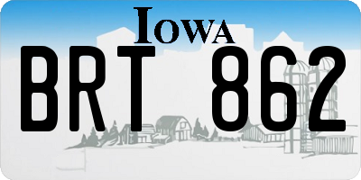 IA license plate BRT862
