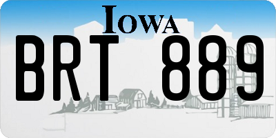 IA license plate BRT889