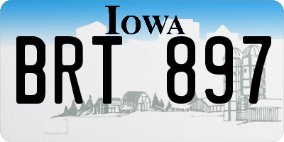 IA license plate BRT897