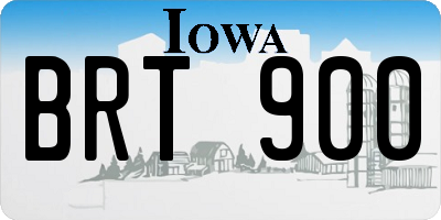 IA license plate BRT900