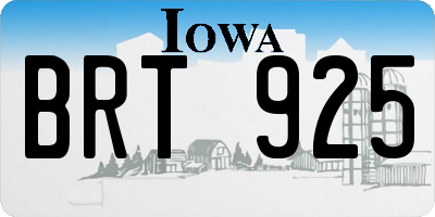 IA license plate BRT925