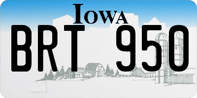 IA license plate BRT950