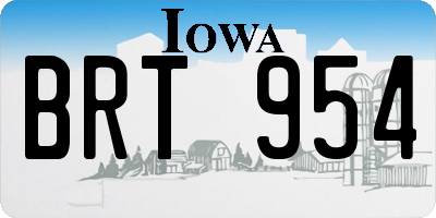 IA license plate BRT954