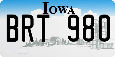 IA license plate BRT980