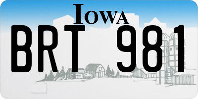 IA license plate BRT981