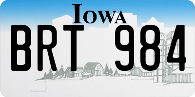 IA license plate BRT984