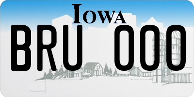 IA license plate BRU000