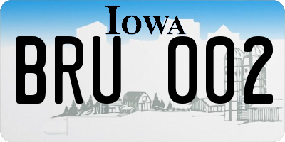 IA license plate BRU002