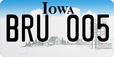 IA license plate BRU005