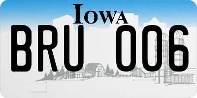 IA license plate BRU006