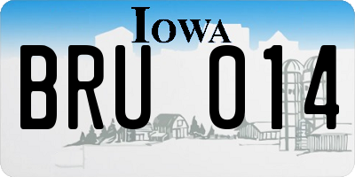 IA license plate BRU014