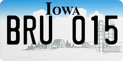 IA license plate BRU015