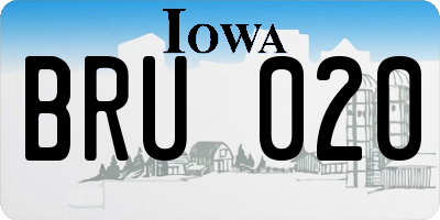 IA license plate BRU020
