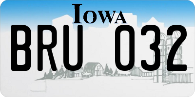 IA license plate BRU032