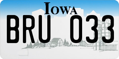 IA license plate BRU033