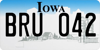 IA license plate BRU042