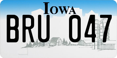IA license plate BRU047