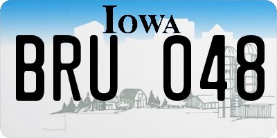 IA license plate BRU048