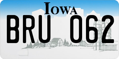 IA license plate BRU062