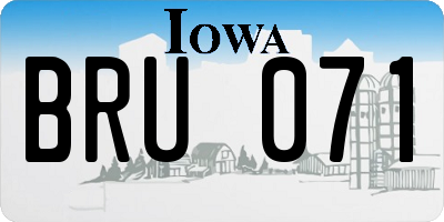 IA license plate BRU071